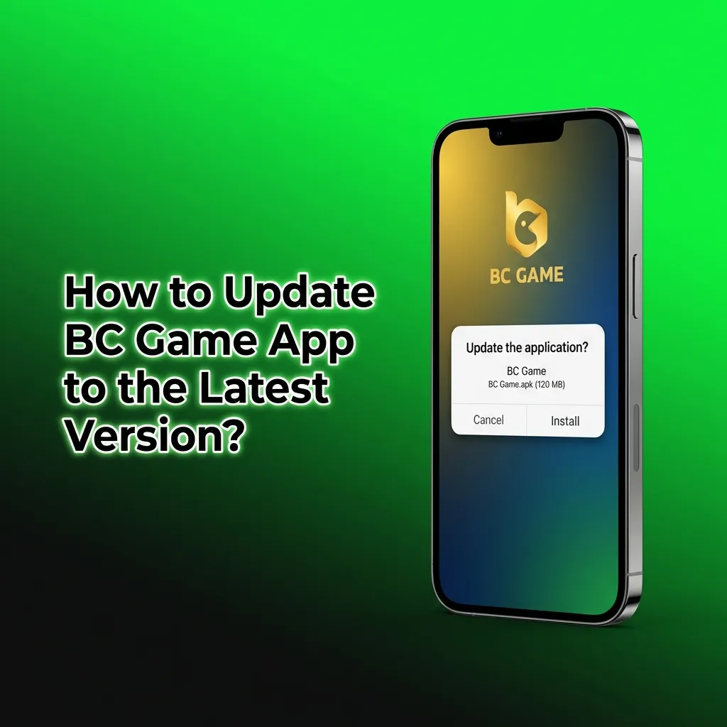 BC Game app update process showing download and installation steps for Android and iOS users