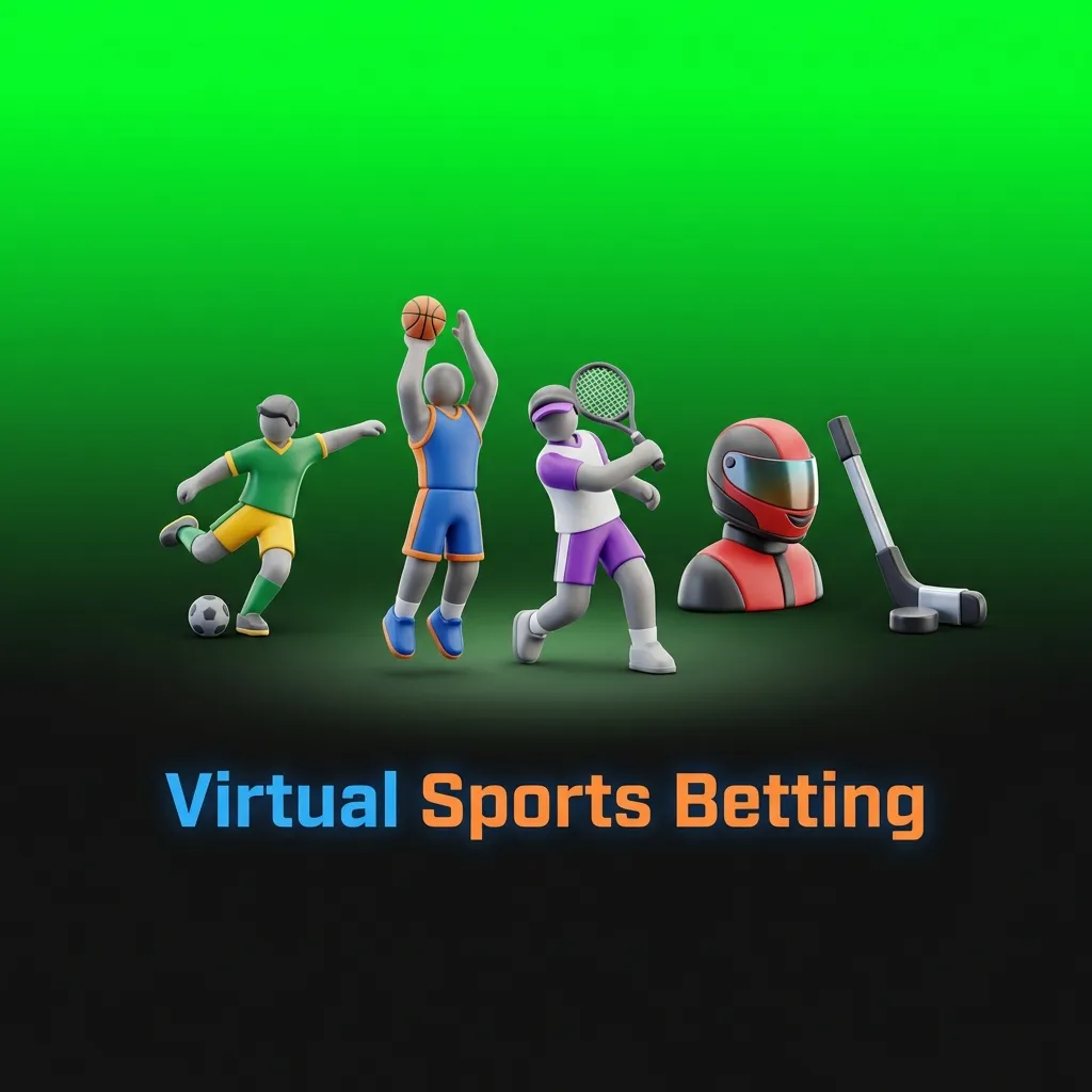 Virtual sports betting interface showing 24/7 simulated football, horse racing, greyhound racing, and tennis matches